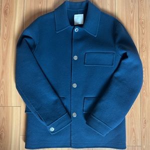 SANDRO Unisex Peacock Pea Coat